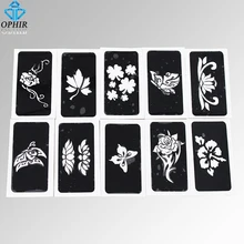 OPHIR 10x трафареты для аэрографии цветок и бабочка серии для краски тела трафареты для Временной Татуировки, набор татуировки 7,1 x 3.6cm_ TA032A
