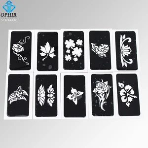 Цветок и бабочка OPHIR 10x, для боди-краски, набор для татуировки 7,1x3,6 см _ TA032A