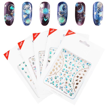 

1pcs Glitter 3D Nail Transfer Slider Sticker Tip Flower Crown Jewelry Star Manicure Metallic Decal Decor DIY Nail Tools