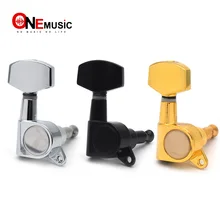 Clavijas de afinación de guitarra eléctrica, sintonizador de llaves grande y cuadrado, negro/dorado/cromo