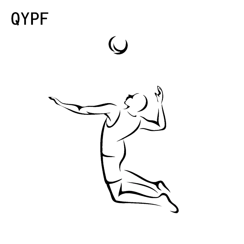 QYPF 11 3*15 4 см крутые волейбольные плееры Декор Бампер Окно силуэт виниловые