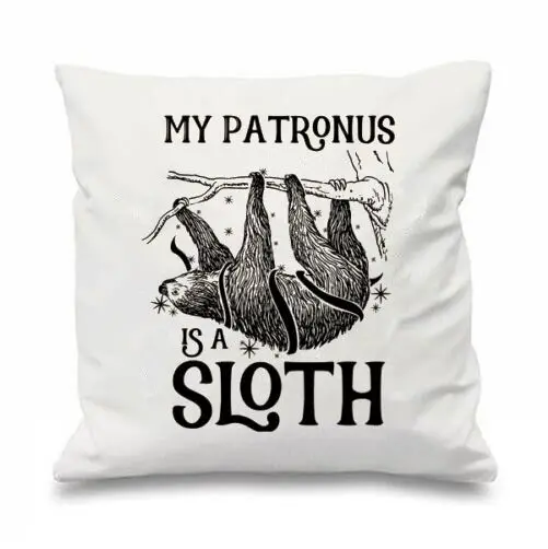 

Geek Sloth Cushion Cover My Patronus Is A Sloth Throw Pillow Case Funny Potter Animal Lazy Sloths Pillows Sham Gifts Two Sides