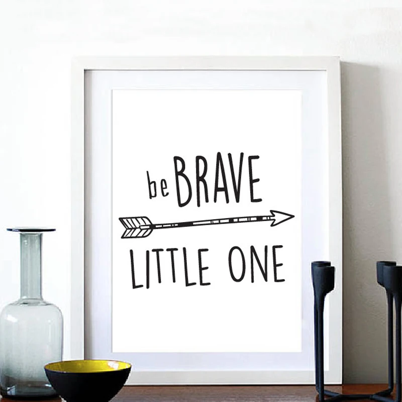 Картина маслом на холсте со стрелками и цитатами Be Brave Little One рисунок стену