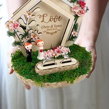 1 шт, на заказ, двухслойная, пятиугольная, арочная, для помолвки, свадьбы, предложение, свадебное украшение, кольцо, подушка