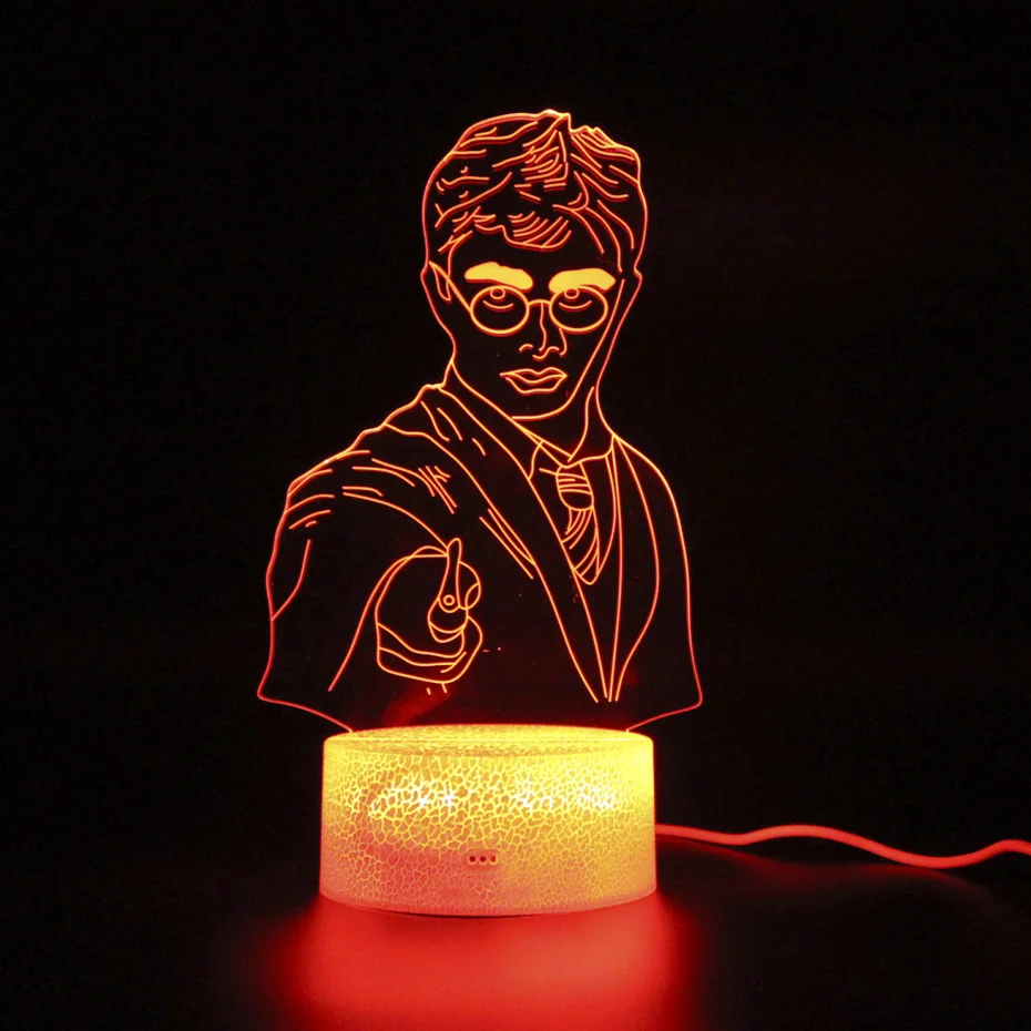 Гарри лампа с дистанционным управлением 3d настольная сенсорный светодиодный