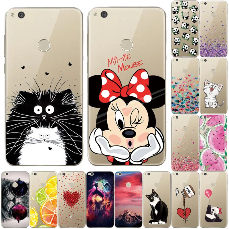 

THREE-DIAO Silicone Case Huawei Honor 8 Lite Case Cover 5.2" Huawei Ascend P8 Lite 2017 Soft TPU Phone Shell P9 Lite 2017