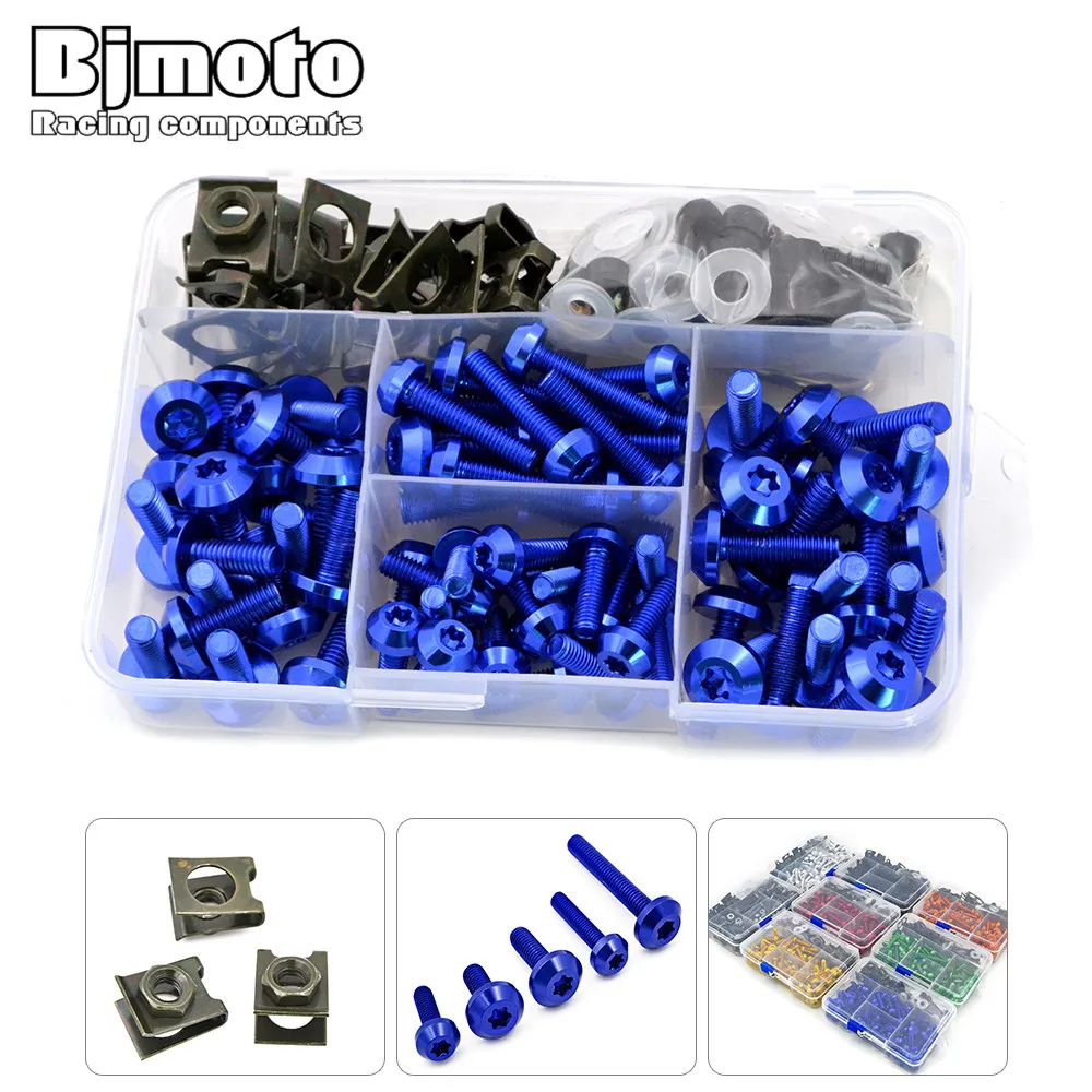

Bjmoto For Kawasaki ZX-6R ZX6R ZX-10R ZX10R Yamaha MT03 R25 R3 Moto motocross fairing bolt windscreen Windshield screw bolt kit