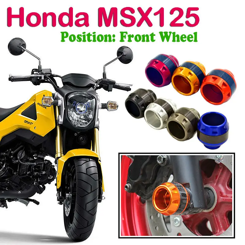 Homyl 1 Pair Motorcycle Frame Slider Crash Pad Falling Protector Protection Replacement for Honda Grom MSX125 MSX125SF Black 