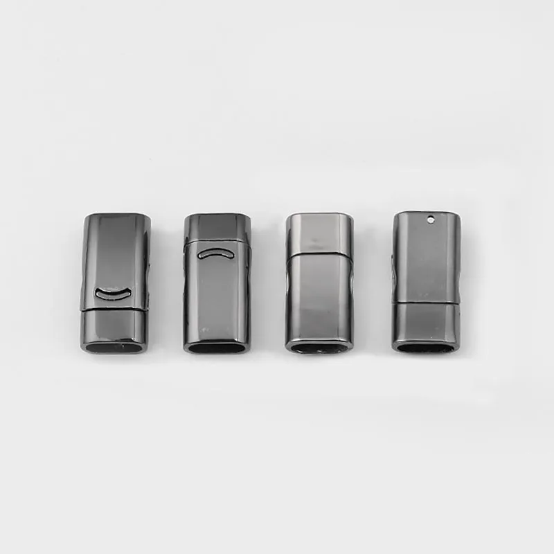 5x Gunmetal Magnetic Clasp for 10*5.5mm Flat Leather Cord Connector DIY Jewelry