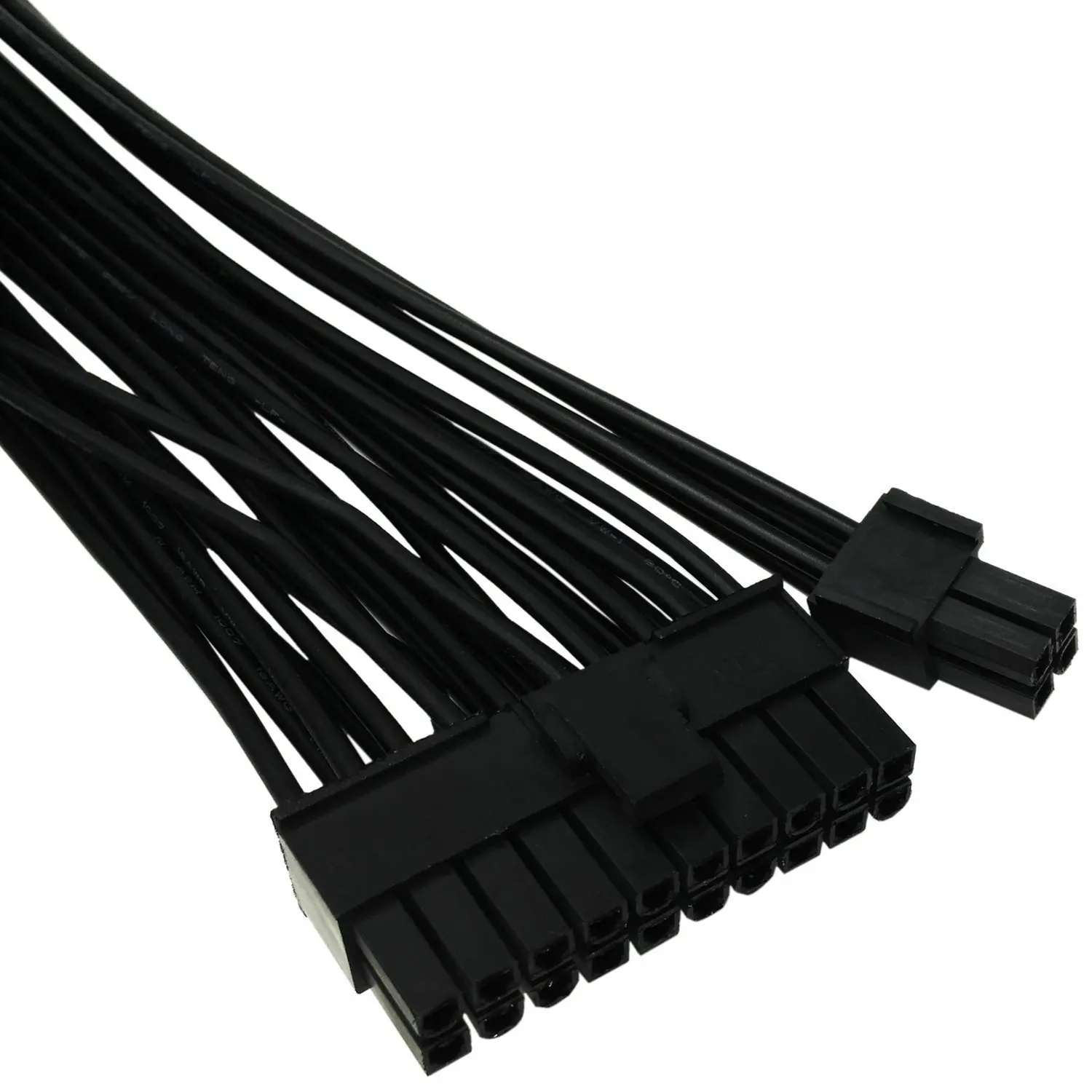 ATX 30cm 24 Pin Dual PSU Power Supply Extension Cable Synchronous Cord For Computer Cable Connector For Mining 24Pin 20+4pin