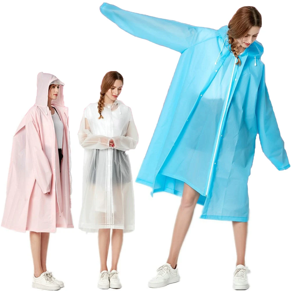 4 Colors EVA Women Raincoat Outdoor Travel/Bike Rain Poncho Backpack Rain Cover Waterproof Rain