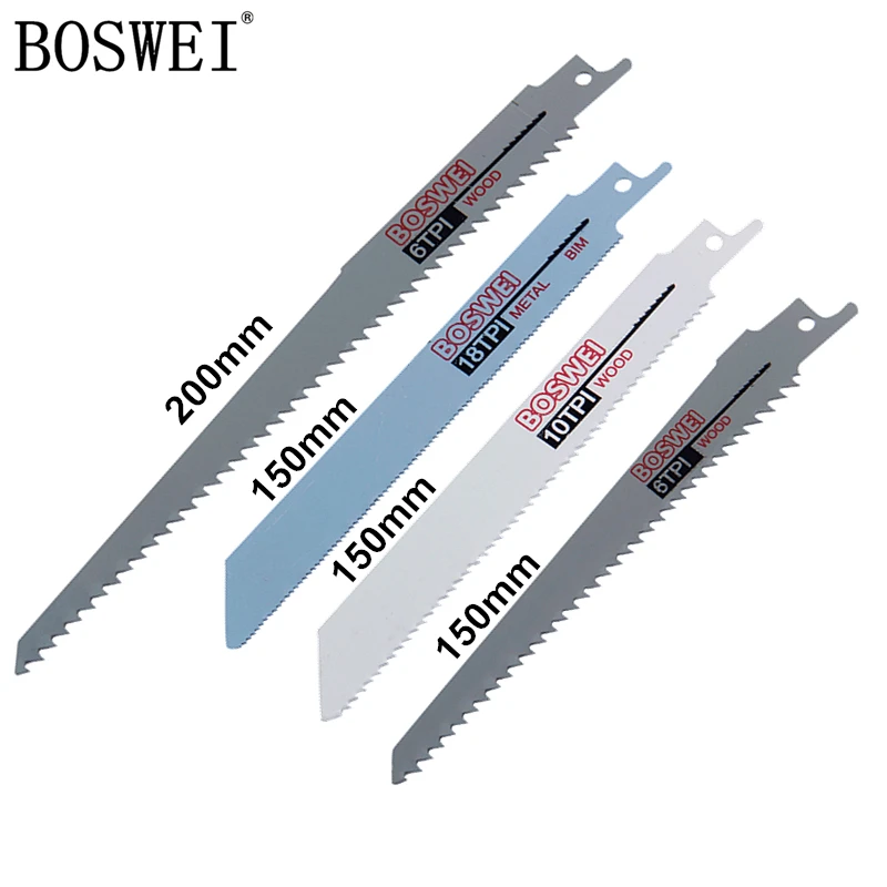 BOSWEI, 10 шт., режущие лезвия для лобзиков, Сабельная пила, мульти режущий станок для дерева, металла, Сабельная пила, аксессуары для электроинструментов