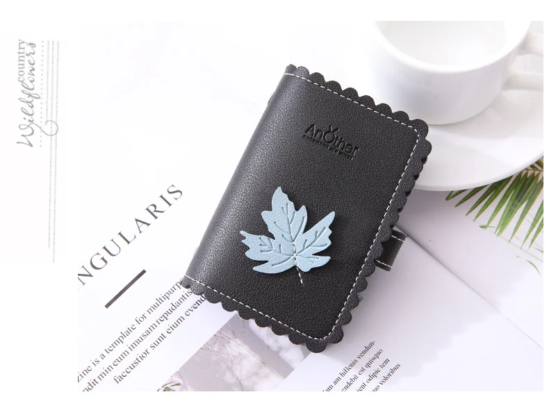 New Fashion and Simplicity Leaves 24 Slots Business Card Case Passport Cover Credit ID Bank Card Holder Wallet For Women