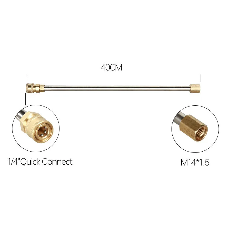 

Stainless Steel 1/4'' Quick Connect High Pressure Wand Extension Rod Replacemen 7.5Feet 4000 PSI