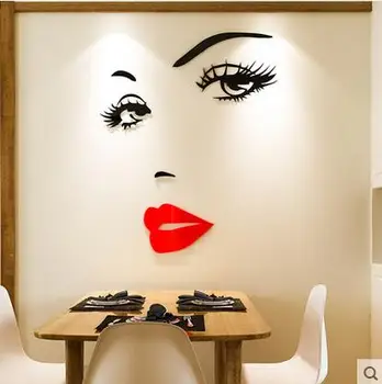

Fashion Beauty Face Portrait 3D Crystal Acrylic Stickers For Walkway Entrance Abstract Art Wall stickers Wall decoration