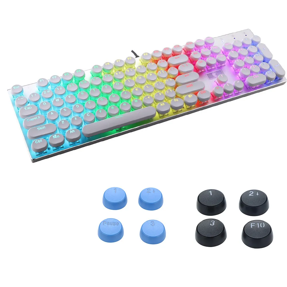 EPULA 2020 игровая клавиатура в офис полупрозрачный двойной выстрел ABS 104 KeyCaps с