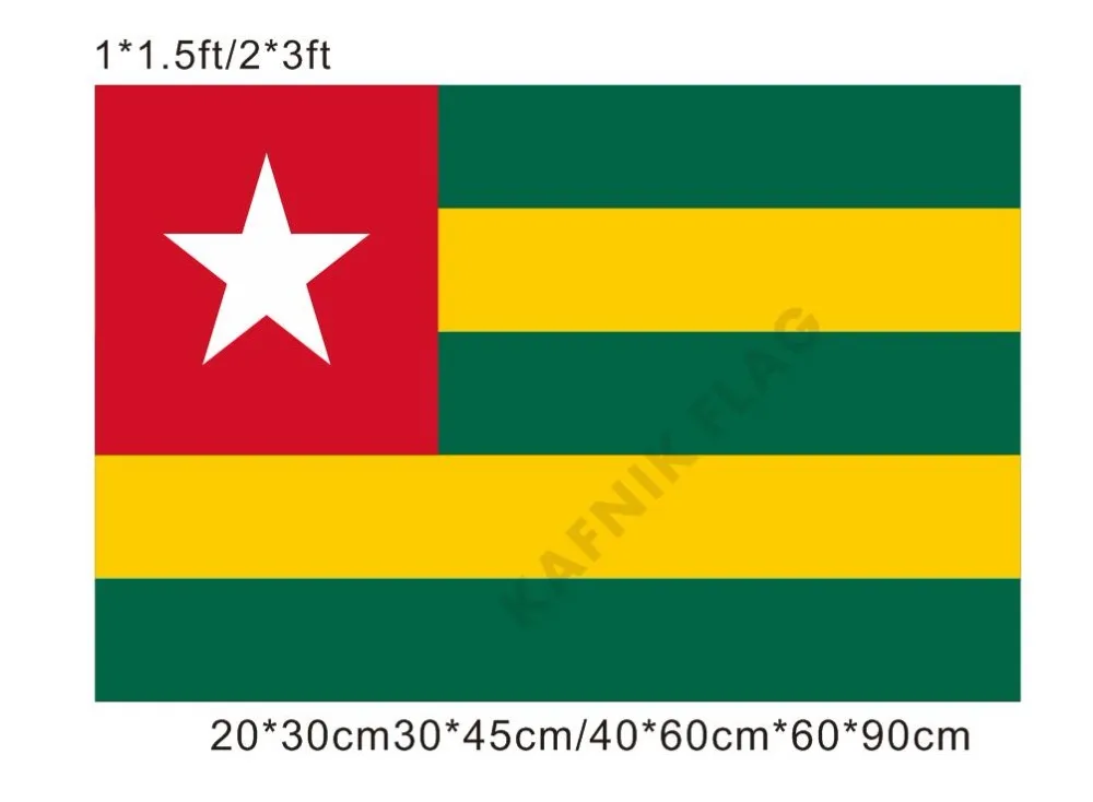 

KAFNIK FLAG,20*30cm/30*45cm/40*60cm/60*90cm Togo Flags and Banners Custom Flag Banners Countries World Event Decorative Flags