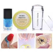 NASCIDO BONITA Prego Stamping Stamper Tool Set Nail Polish Remover Pads Limpar 6 ml Descascar Fita Líquido Selo Manicure kits Da Arte do prego(China)