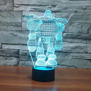 

Wenhsin Robot Shape 3D Colorful Visual Light Touch Charging LED Stereo Light Gift 3D Light