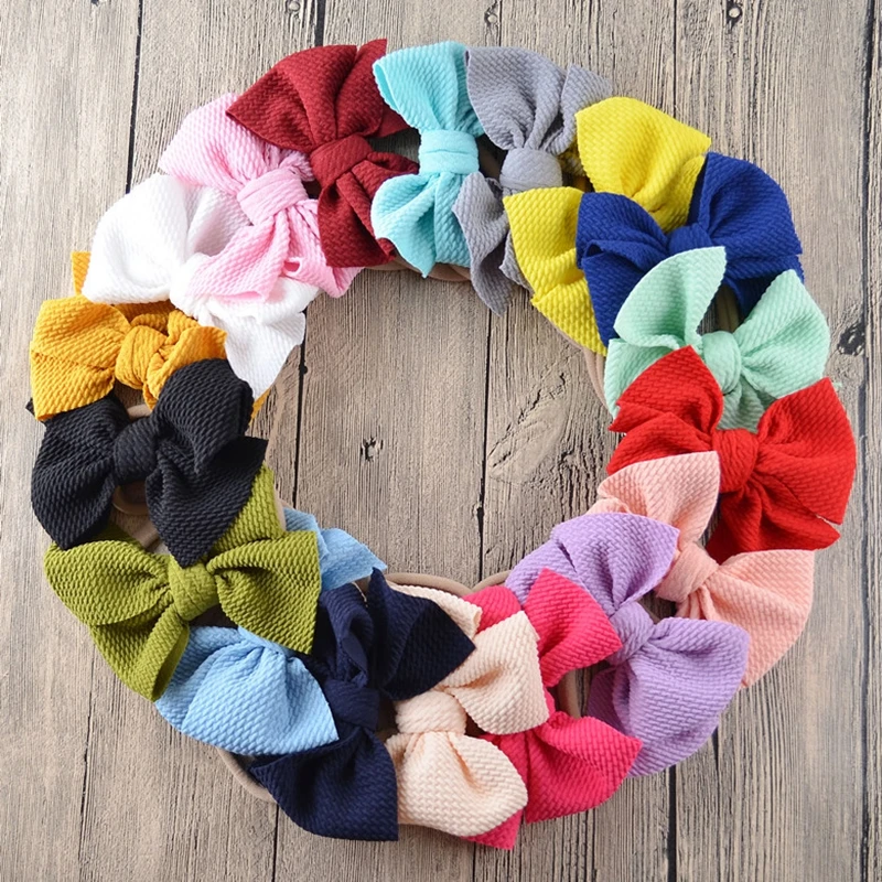 Baby Headband Bow Girl Headbands Toddler Nylon Elastic Hair Accessories Kids Head Band Infant Hairband Newborn photography Props