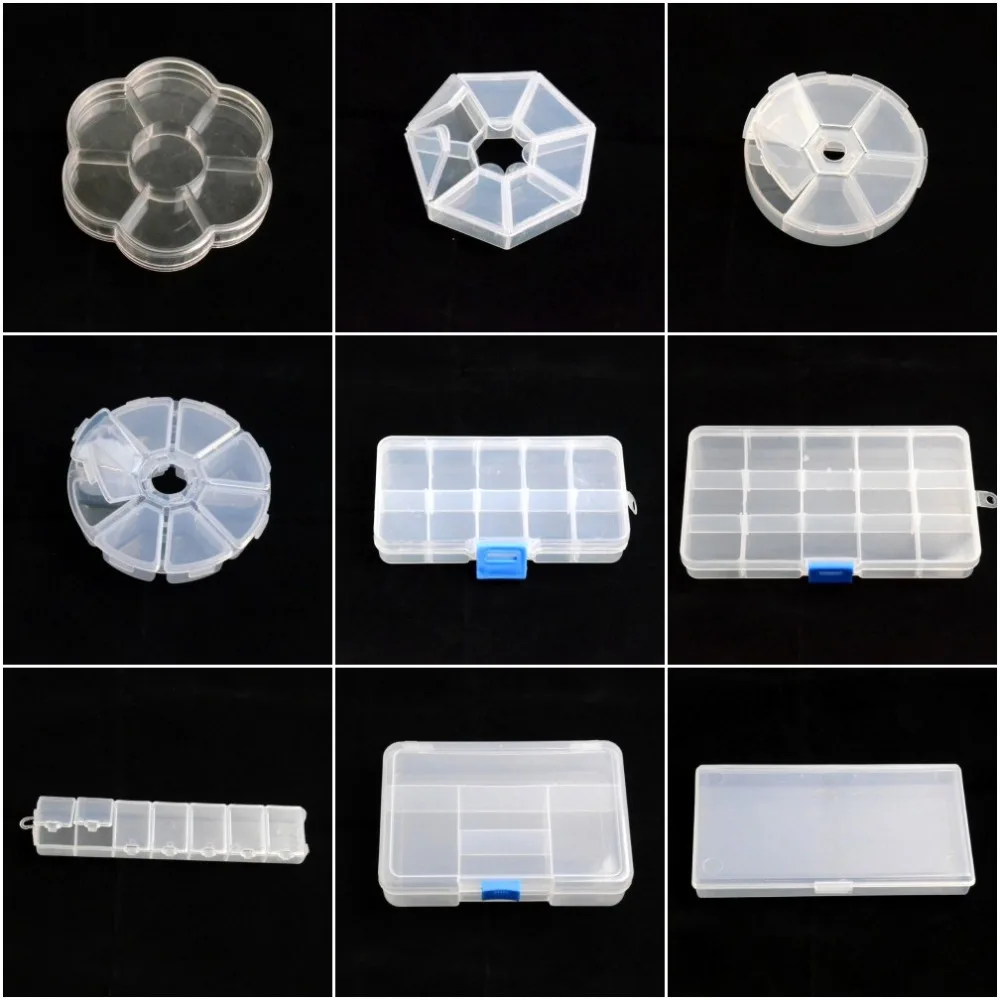 

Adjustable Jewelry Necklace Transparent Storage Box Case Holder Craft Organizer Beads Jewelry Container