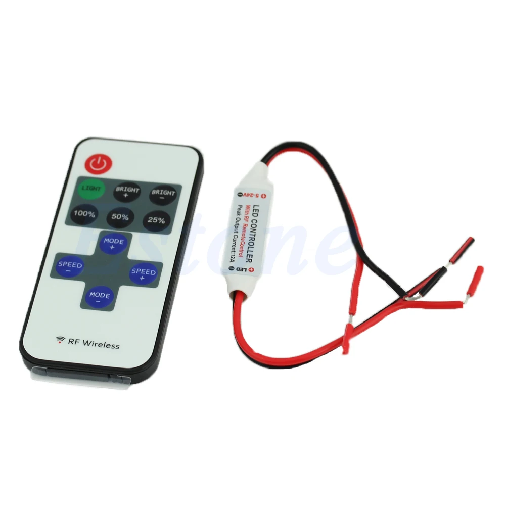 

DC 12V 11 Keys Mini RF Wireless Remote Controller for Led Single Color Strip