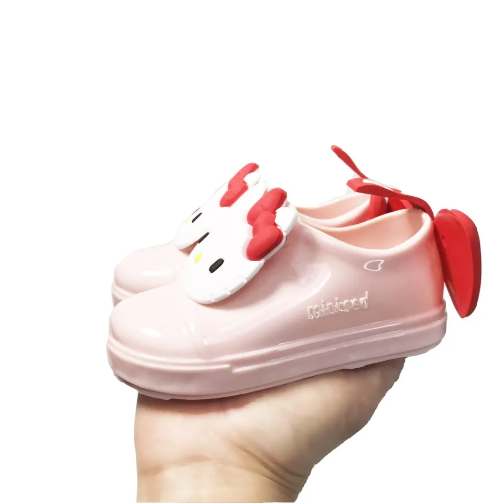 Детская непромокаемая обувь для девочек hello kitty, водонепроницаемая противоскользящая обувь для маленьких детей, обувь для девочек, ПВХ, мини Мелисс, высокое качество