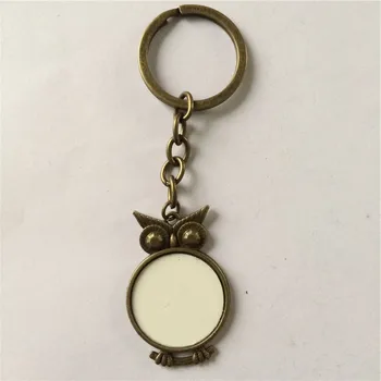 

owl blank key chains for sublimation retro vintage key ring jewelry for thermal transfer printing custom diy blank supplies