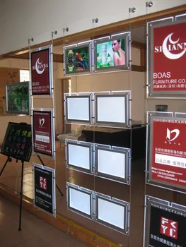 

Real Estate Agent LED Window Display A3 Single Sided Acrylic Frame LED Lighting Panel Signs with "U" Pocket
