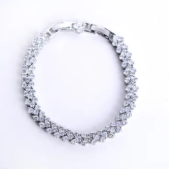 

Zircon Heart Charm Bracelets For Women Silver Plate Chain Jewelry Accessories Lobster Clasp Friendship Bracelet Femme