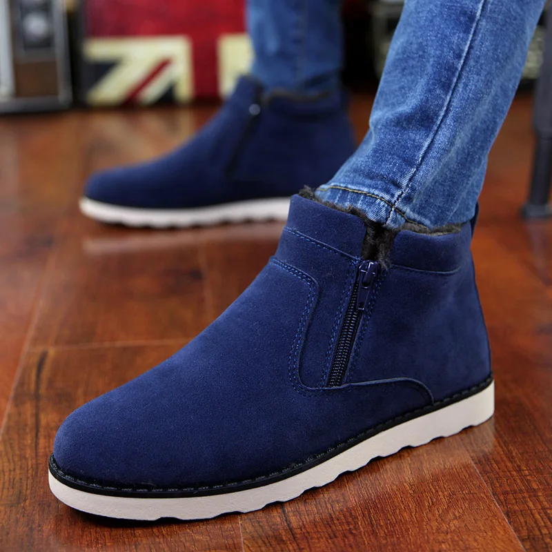 preço Botas de inverno homens quentes sapatos 2018 Top Fashion New Casual com curto pelúcia botas de neve tornozelo sapatos de inverno zipper dos homens plus size 47
