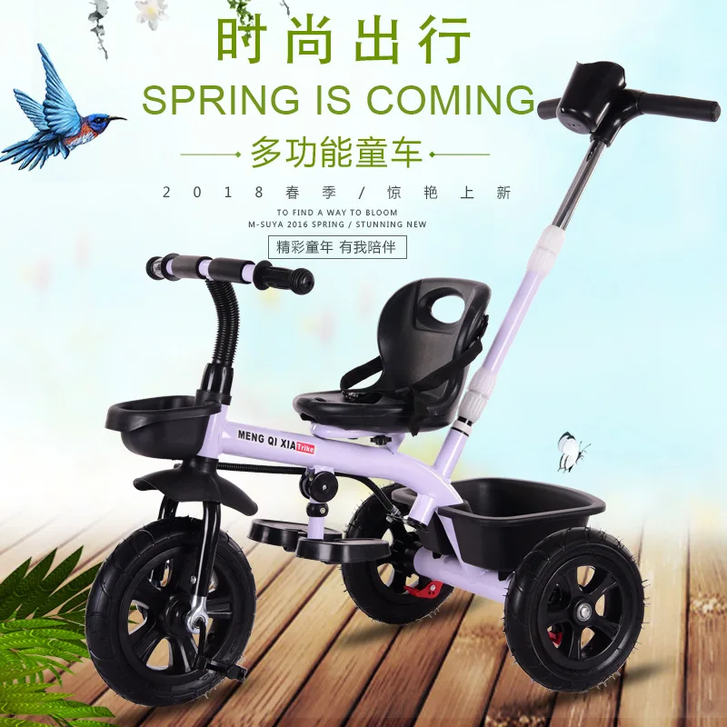  Wholesale Children Tricycles bicycles 1-6-year-old 2 in 1 Baby Trolley Travel Portable Three Wheels