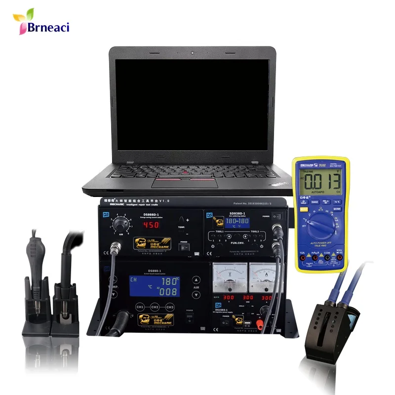 

MECHANIC 4 in 1 Repair Tool Soldering Station Hot Air Gun 3A Power Supply Multimeter Mobile Phone PCB Main Board IC Chip Rework