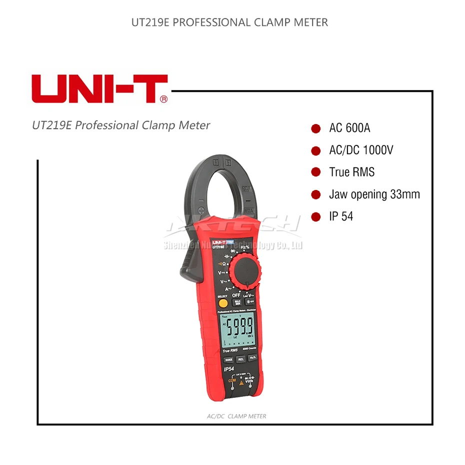 UNI-T UT219E UT219M UT219DS Профессиональный цифровой клещи True RMS LoZ ACV AC/DC Вольт ACA Ом Емкость Freq температура