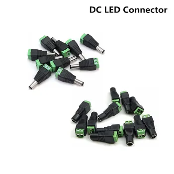

2.1x5.5 mm DC Male DC Female plug LED Connector power supply jack adapter BNC for CCTV camera LED strip lamp lighting light