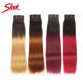 

1 Piece Only Ombre Brazilian Yaki Straight Human Hair Bundles Deals Remy 2 Tone Ombre T1B 27 30 Red Hair Weave Extensions 113g