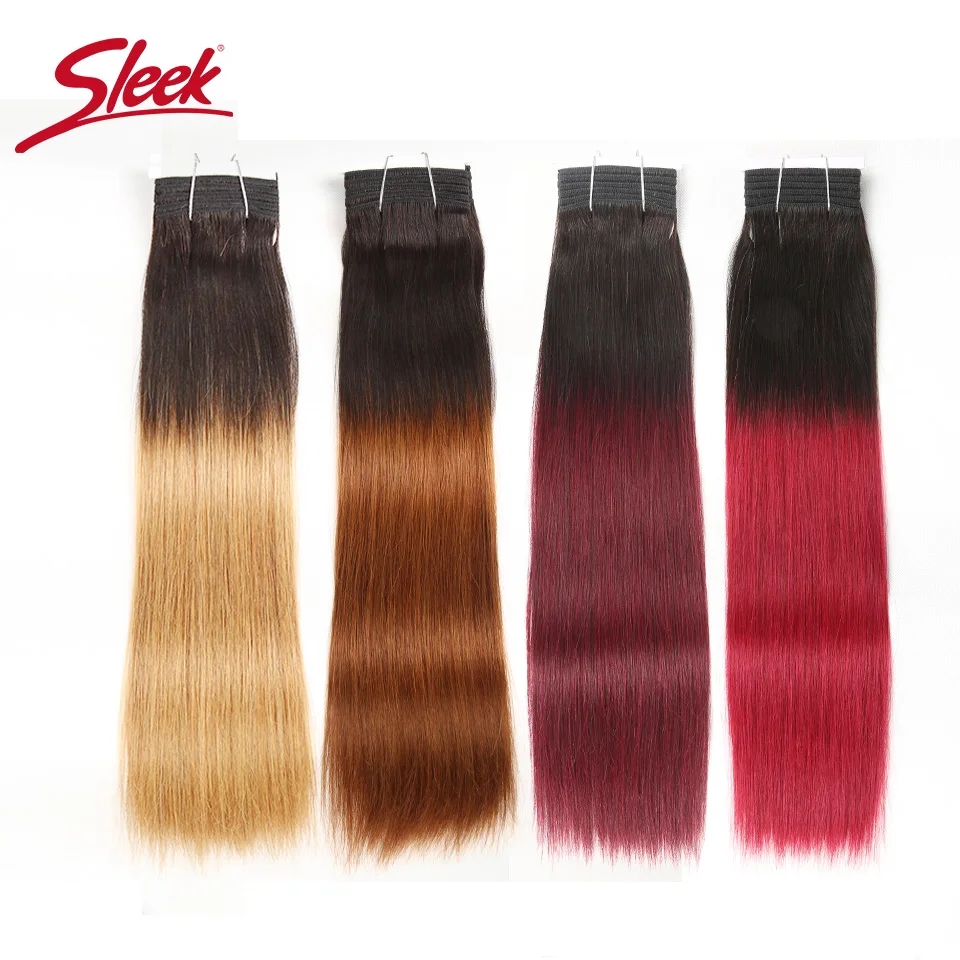 Skup 1 sztuka tylko Ombre brazylijski Yaki proste włosy ludzkie wiązki oferty Remy 2 Tone Ombre T1B 27 30 rude włosy wyplata rozszerzenia 113g
