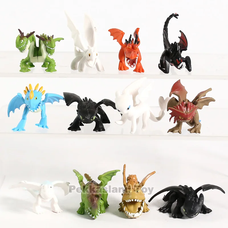 

How to Train Your Dragon 3 The Hidden World Toothless Night Fury Mini PVC Figures Model Toys Set