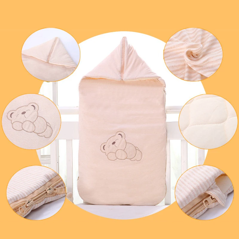 

Winter Children Warm Straddle Newborn Infant Envelopes Sack Baby Blanket Winter Cotton Cartoon Bears Sleeping Bag Baby Bedding