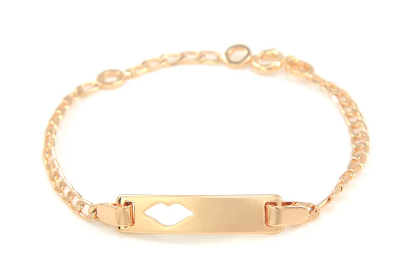 BR40A_01a lips baby bracelet gold kids jewelry bracelete ouro pulseira bebe bijoux ninas armband
