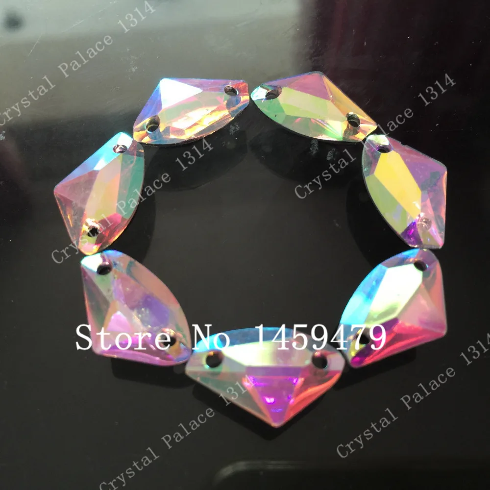 Hot Sell DIY Rhinestones White AB Color The axe Resin 200pcs 11x19mm Sew On Garments Shoes Women Bags Hats Exquisite Accessories | Дом и сад