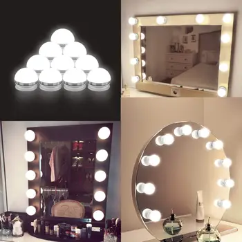 

Hollywood Style USB LED Vanity Mirror Lights Kit Dimmable Bulbs and Touch Dimmer for Makeup Vanity Table Set in Dressing Room