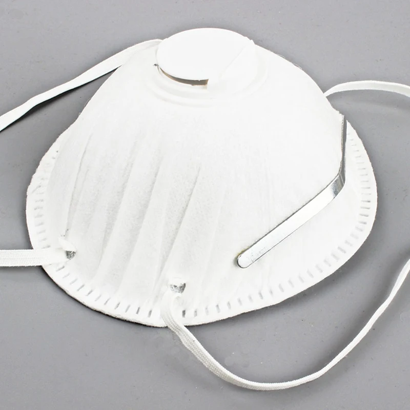 

White Nonwoven Valved Dust Filter Masks PM2.5 Disposable Respirator Mask Breathing Mask With Valve