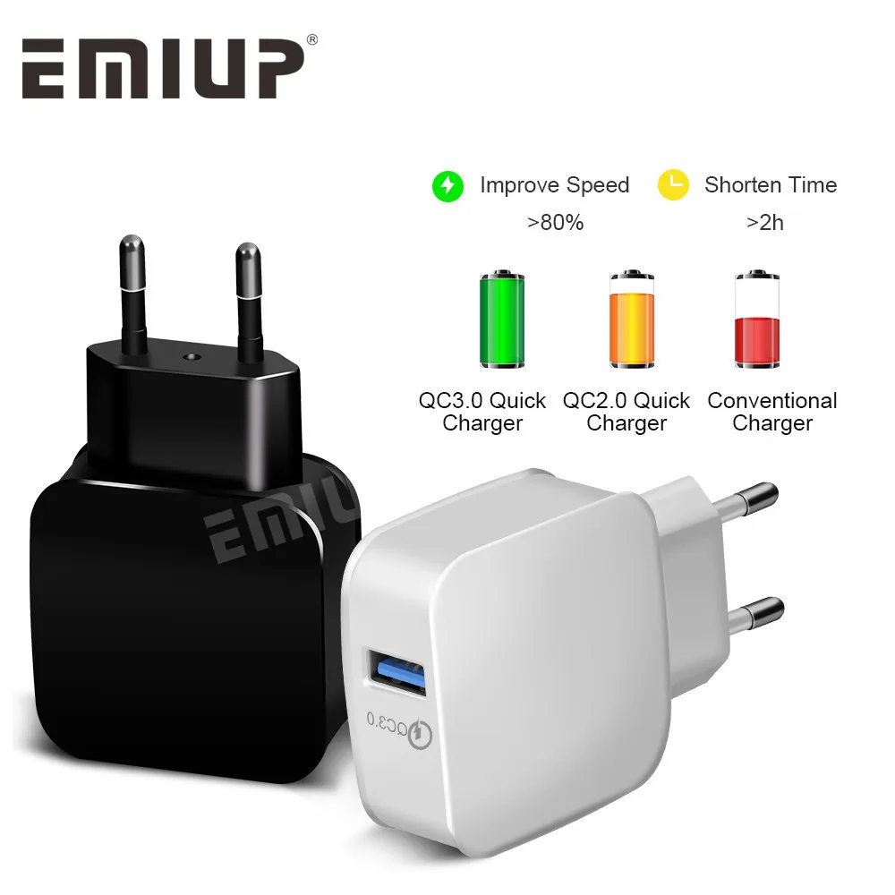 

Universal Quick Charge 3.0 USB Charger Fast Wall Charger QC 3.0 EU Adapter Mobile Phone Charger For IPhone Xiaomi Huawei Samsung
