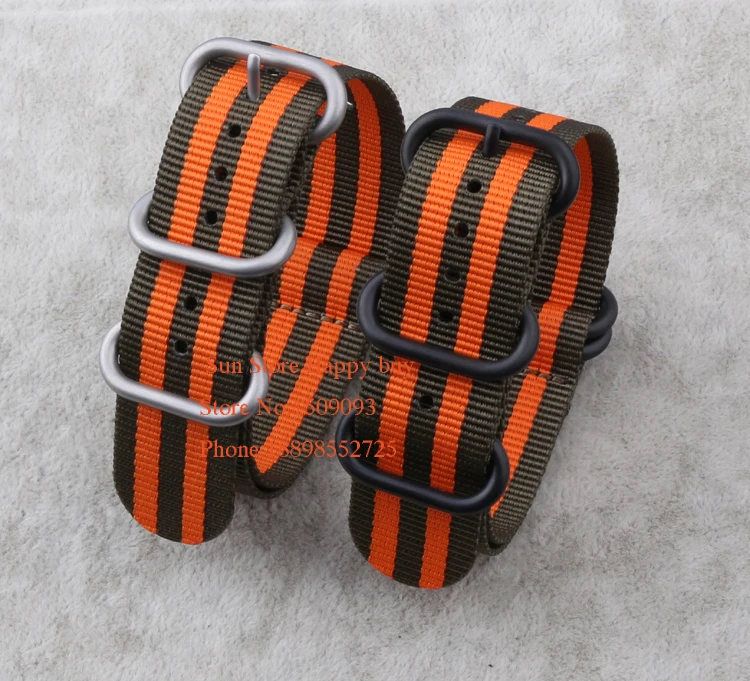 

Wholesale !NATO G10 Military Watch Strap Band Strong Heavy Duty Nylon Divers Brushed Buckle New Arrival 5rings orange and green