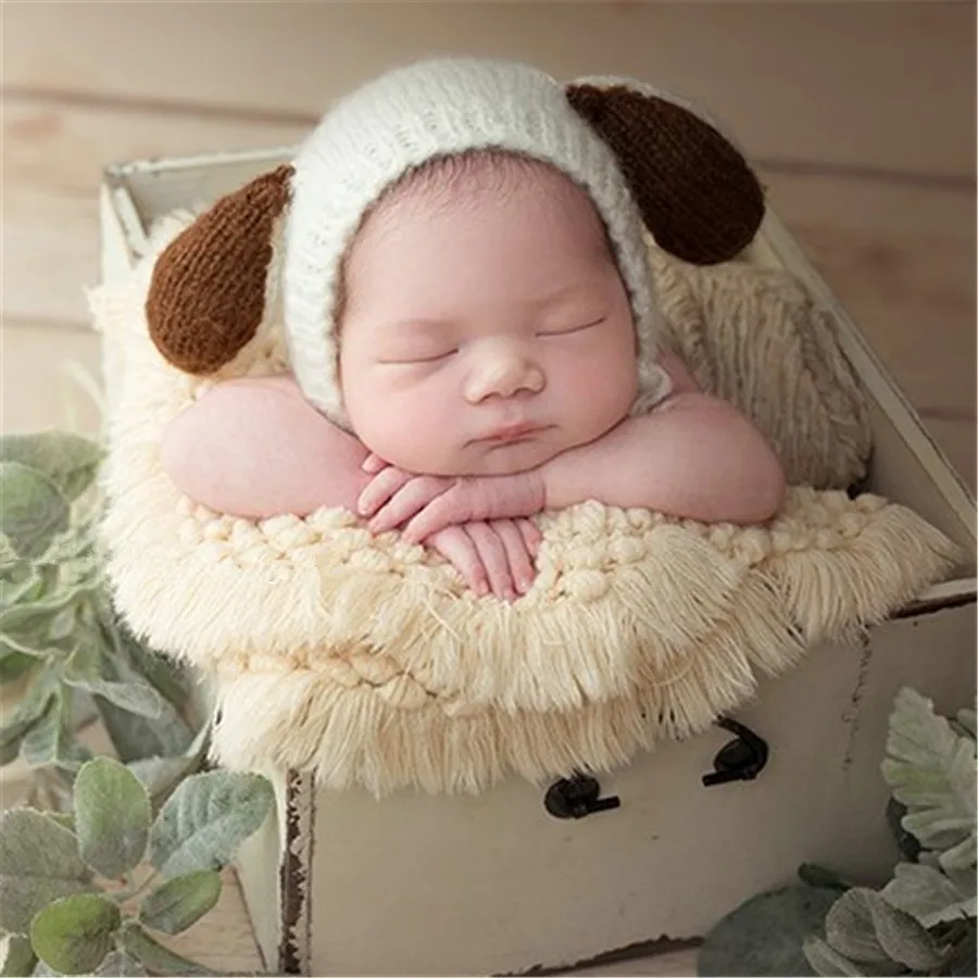Newborn Photography Props Blankets Studio Baby Blanket Photography Knit Photo Prop Accessory Infant Cushion Photo Accessories