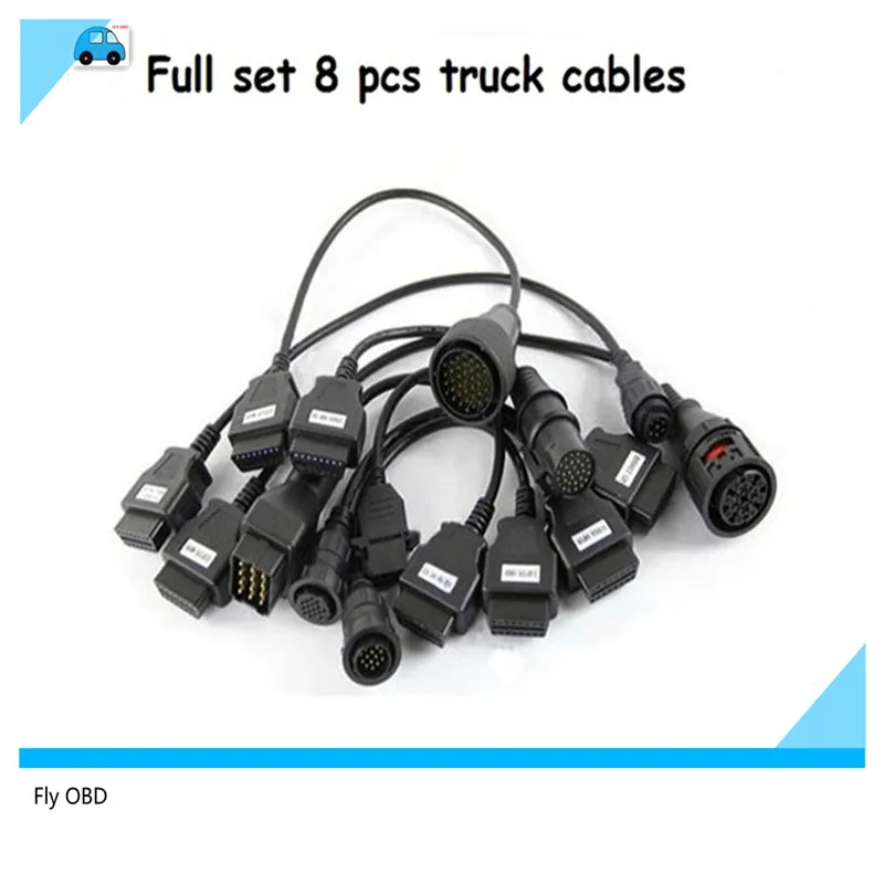 2016 High quality truck Truck cable 8 full set cables OBD2 Diagnostic OBD OBDII OBD 2 Connect Cable For TCS CDP Pro