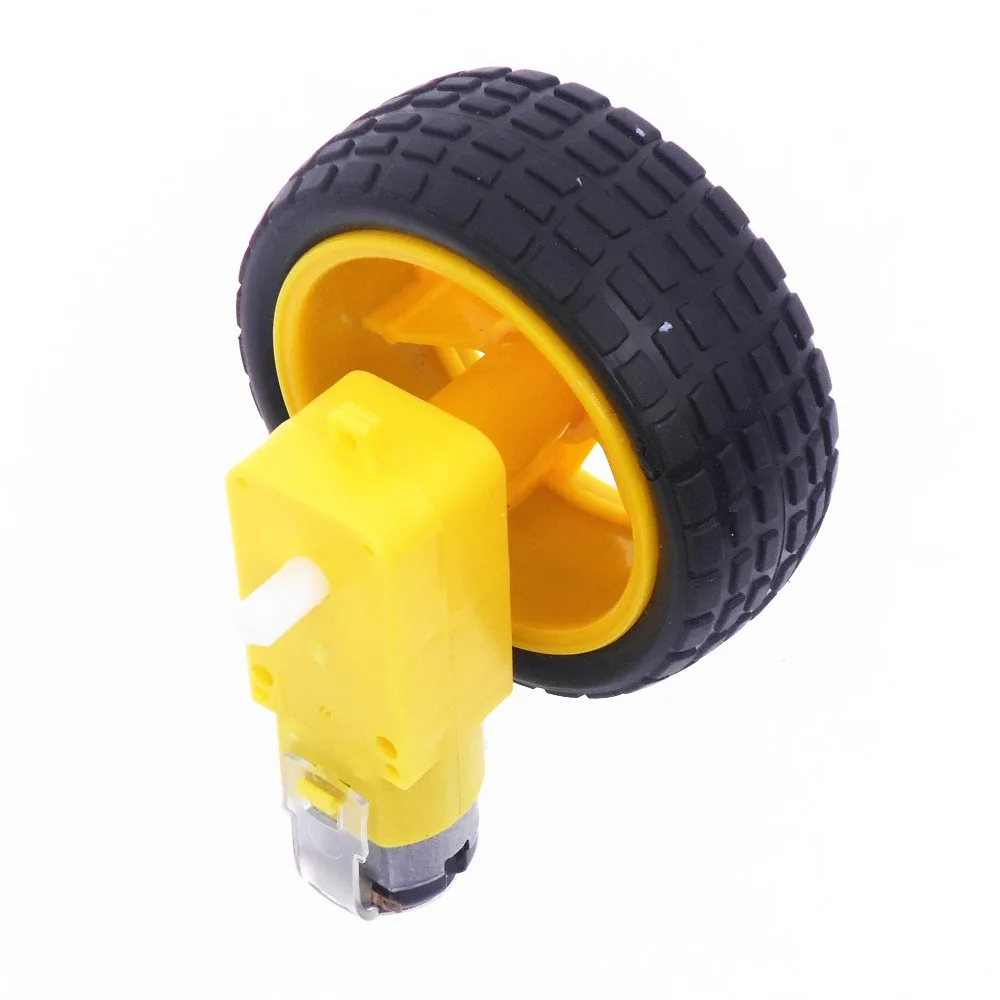 

Robot tire + DC gear motor for Smart car chassis Set Wheel Motor DC 3V-6V DC geared motor 1:48