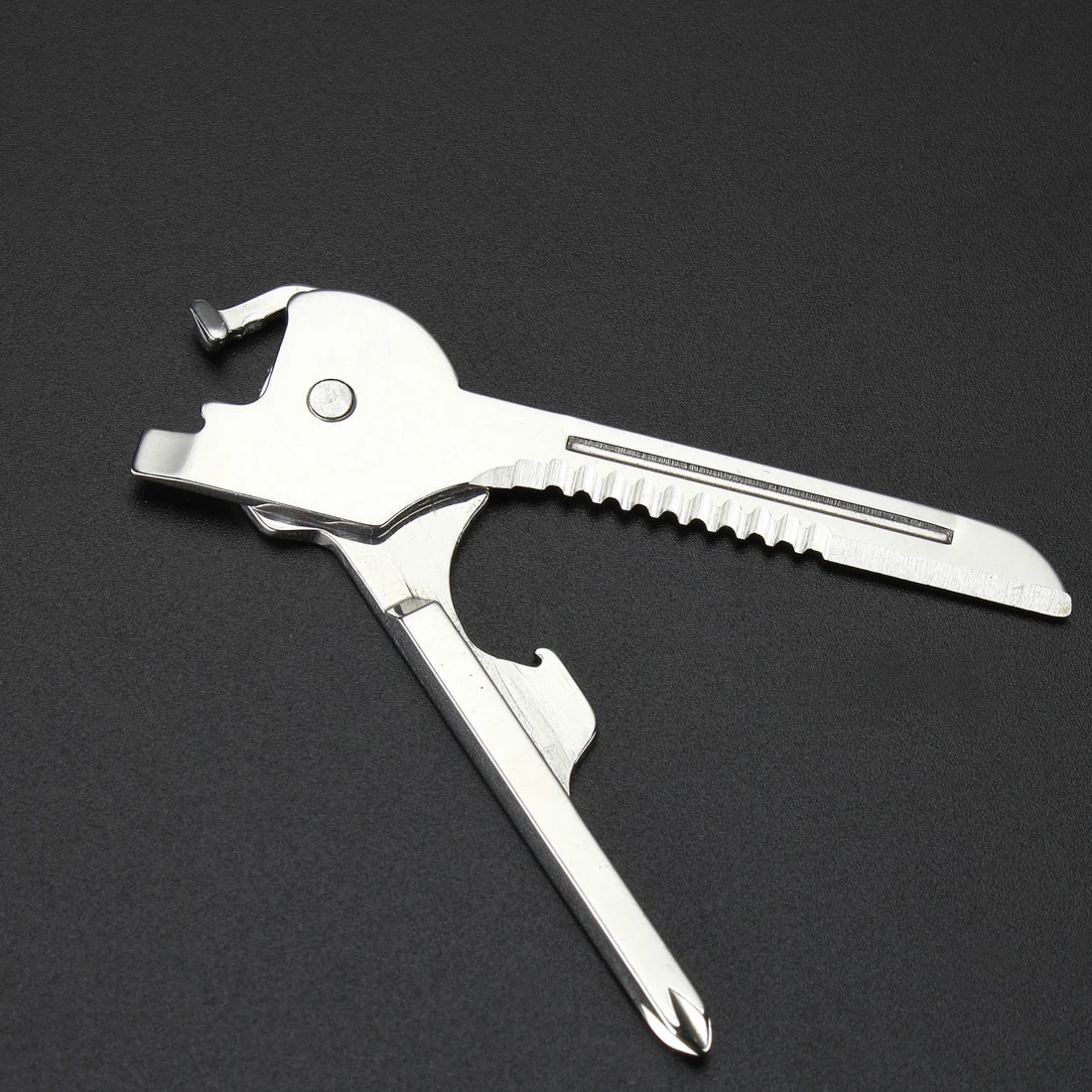 

6 in 1 Useful Knife Practical Swiss Utility Key Outdoor Screwdriver Bottle Opener Keychain Camping Hiking Tool