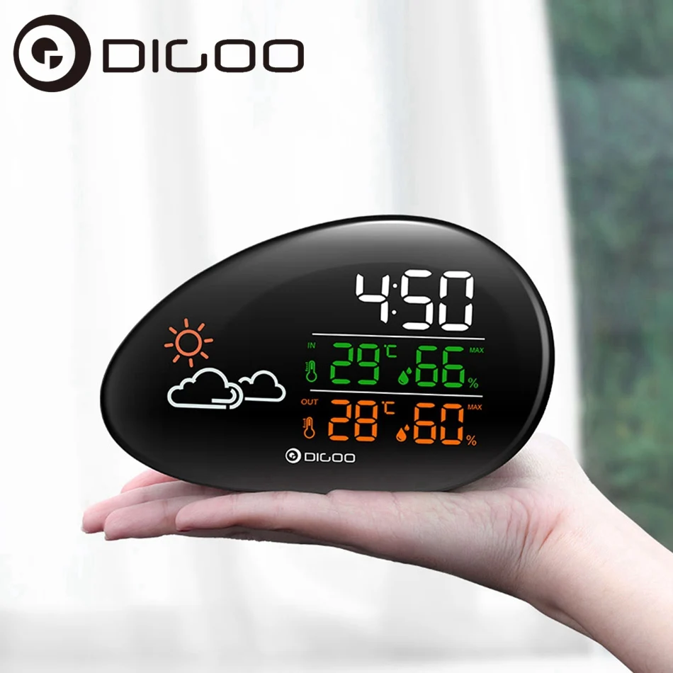 

DIGOO DG-THS01 Smart Home Lying Stone Clock Weather Station Weather Forecast Outdoor Indoor Thermometer Hygrometer Humidity Cale